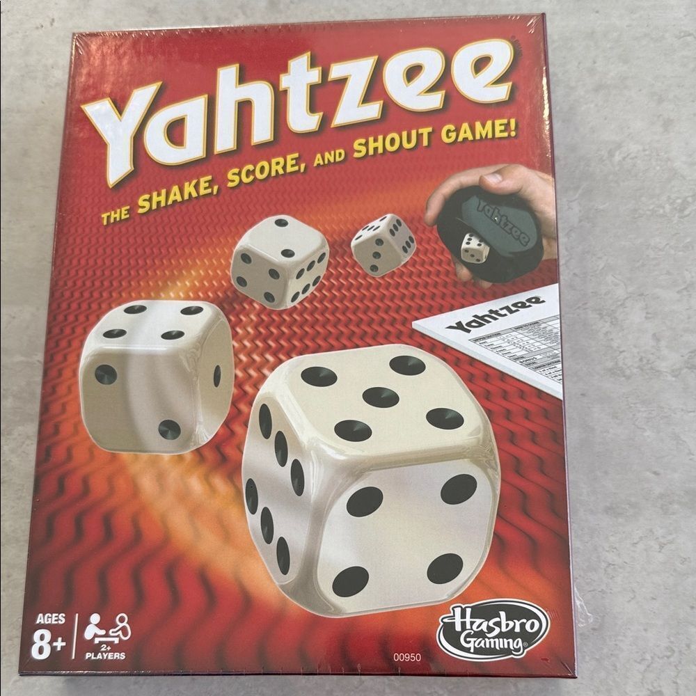Hasbro Yahtzee Game - Red Box with White Dice